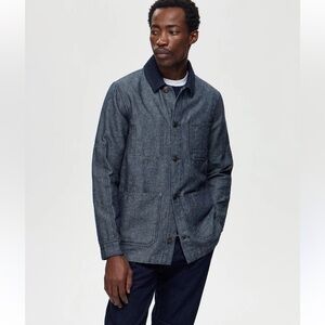 Lafaurie Denim Painter's Jacket with Dark Collar